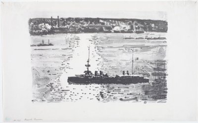 French Cruiser by Childe Frederick Hassam