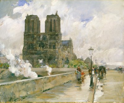 Notre Dame Cathedral, Paris by Childe Frederick Hassam