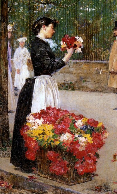 The Flower Girl by Childe Frederick Hassam