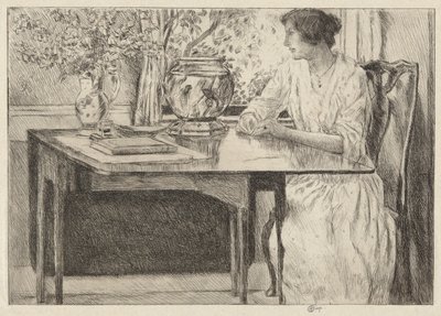 Colonial Table, Cos Cob, 1915 by Childe Hassam
