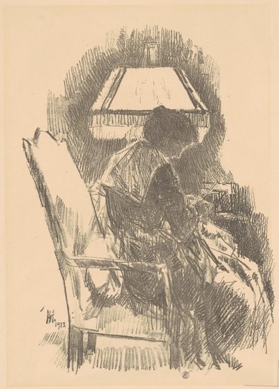 Mrs. Hassam Knitting (large) by Childe Hassam