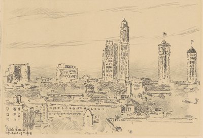 New York Sky Line, Light Buildings by Childe Hassam
