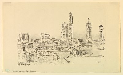 New York Skyline – Light Buildings by Childe Hassam