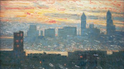 Sunset in Manhattan by Childe Hassam