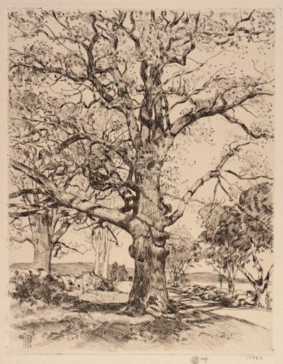 Wayside Inn Oaks in Spring by Childe Hassam