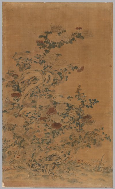 Kesi Panel: Rocks and Chrysanthemums by China, Qing dynasty