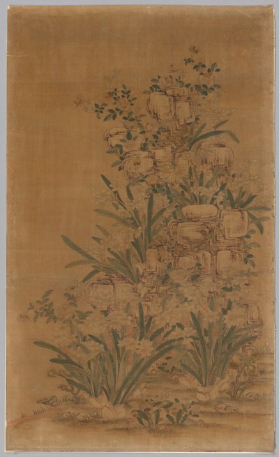 Kesi Panel: Rocks and Narcissus by China, Qing dynasty