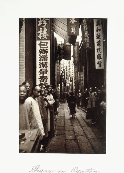 Street Scene in Canton, c.1870s by Chinese Photographer