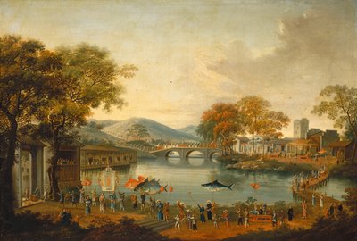 Procession by a Lake by Chinese Qing Dynasty