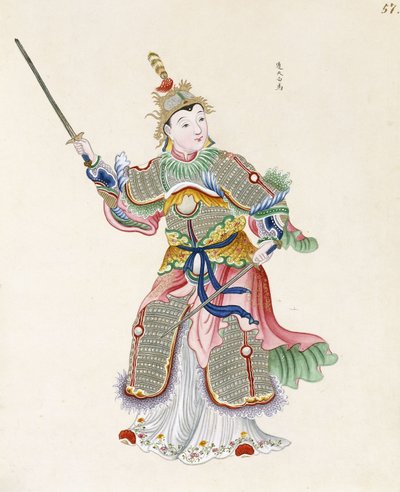 A Figure Brandishing Swords by Chinese School