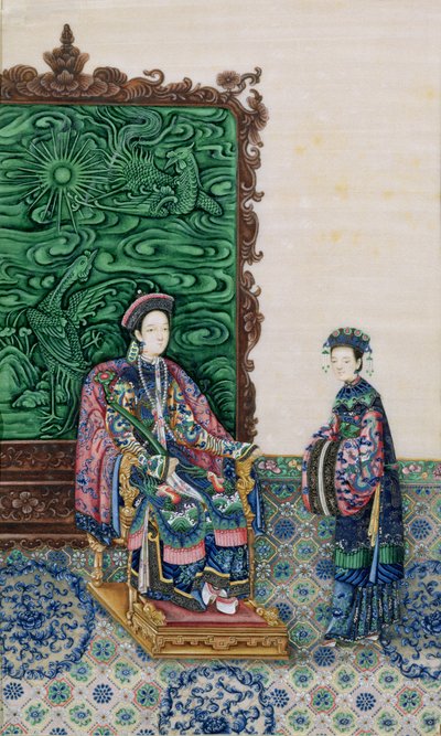 Empress Seated with a Lady by Chinese School