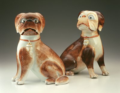Pair of Pug Dogs by Chinese School