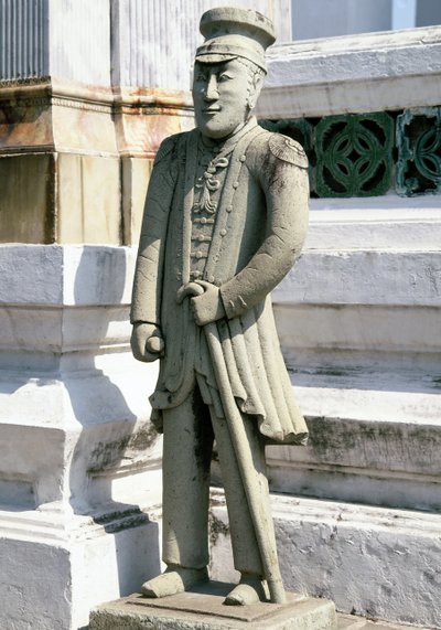 Statue of a European soldier by Chinese School