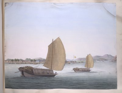 Two Sailing Boats by Chinese School