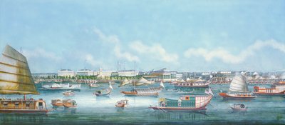 View of the Waterfront at Canton, c.1855 by Chinese School