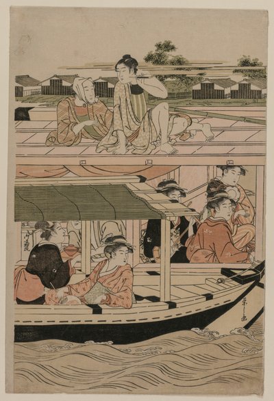 Boating Party on the Sumida River by Chobunsai Eishi