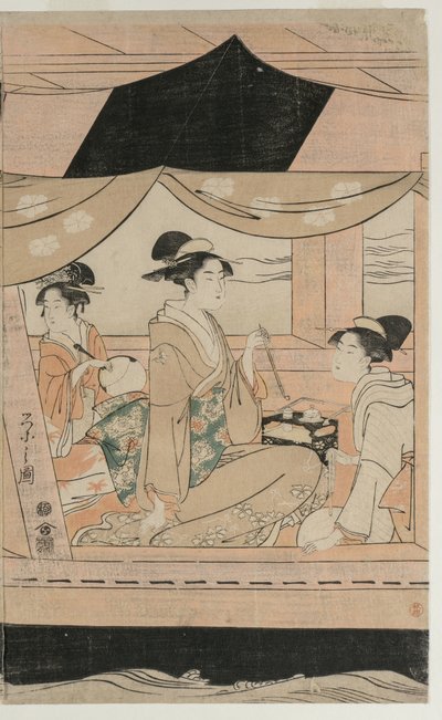 Party on the Pleasure Boat Kawaichimaru by Chobunsai Eishi