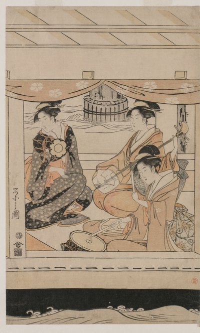 Party on the Pleasure Boat Kawaichimaru by Chobunsai Eishi