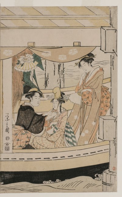 Party on the Pleasure Boat Kawaichimaru by Chobunsai Eishi