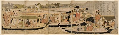 Pleasure Boats on the Sumida River by Chobunsai Eishi