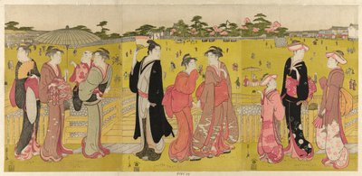 Strolling near Mihashi in Ueno by Chobunsai Eishi