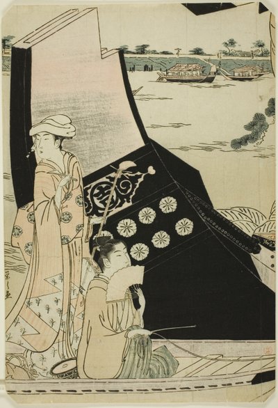 Women on a Pleasure Boat by Chobunsai Eishi
