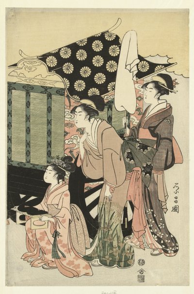 Prince Genji and Yugao by Chokosai Eisho