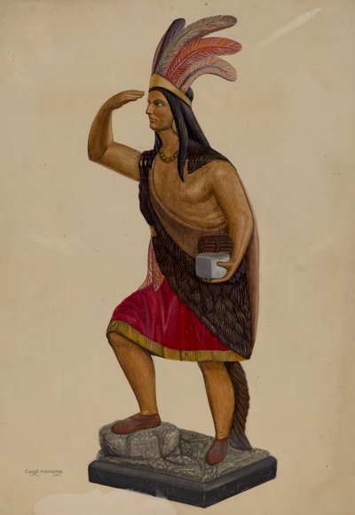 Cigar Store Indian, c. 1937 by Chris Makrenos