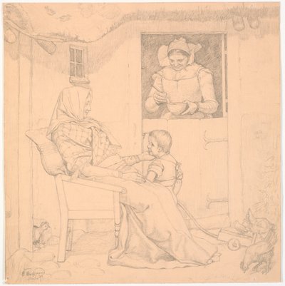 A Young Wife as Convalescent by Christen Dalsgaard