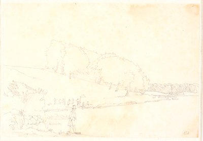 Hilly Landscape with Lake by Christen Købke