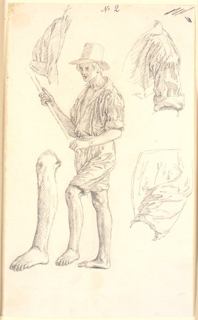 A fisherman. And studies for the same by Christen Købke
