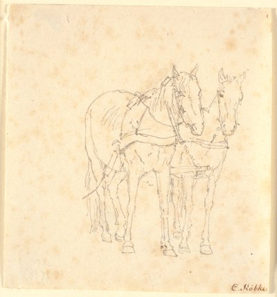 A Team of Horses by Christen Købke