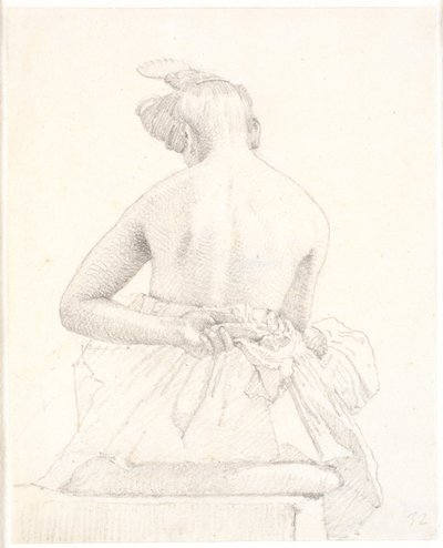 Seated Female Model Seen from Behind by Christen Købke