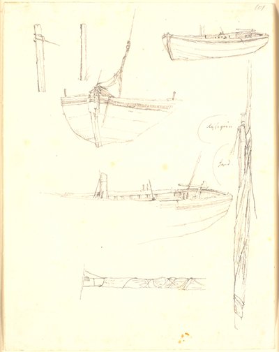 Studies of a Boat by Christen Købke