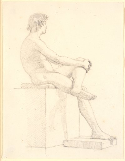 Young, Seated Male Model by Christen Købke