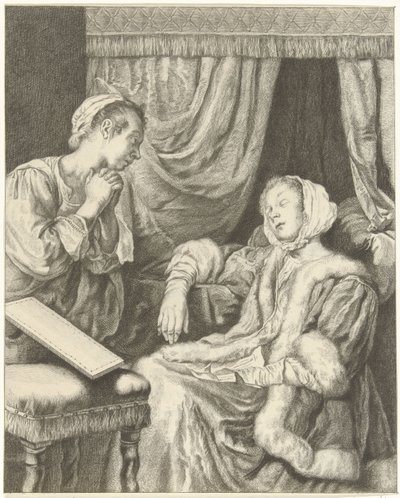 Interior with Two Women, Lady in Faint by Christiaan Josi