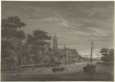 Night Landscape with View of a Village by Christiaan Josi
