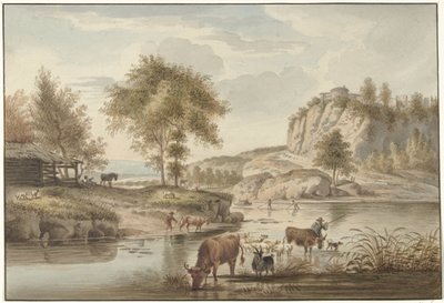 River View with Cattle by Christiaan Josi