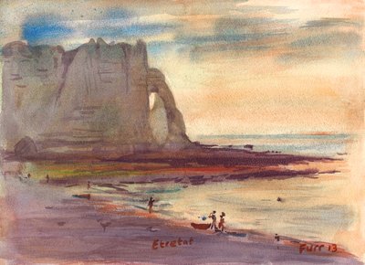Burnt Orange Burgundy Etretat by Christian Furr