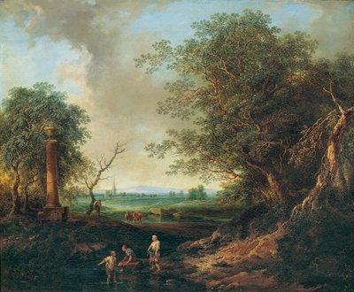 Landscape with Column by Christian Hilfgott Brand