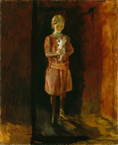 Girl with Cat by Christian Krohg