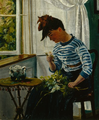 Girl with Flowers by Christian Krohg