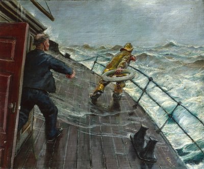 Man overboard by Christian Krohg
