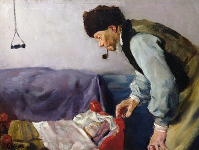 Niels Haihede and little Sophus by Christian Krohg