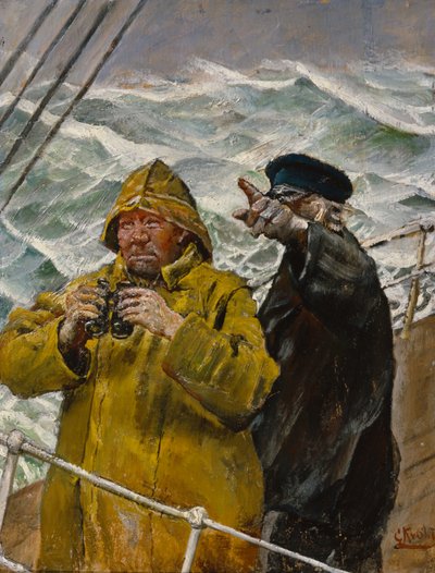 On the watch by Christian Krohg