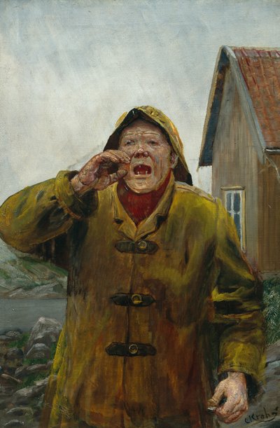 Shouting Fisherman by Christian Krohg