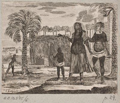 Natives in Front of a Palm Hut by Christian Rothgiesser