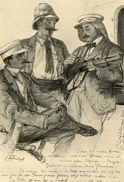 Europeans on board ship, 1898 by Christian Wilhelm Allers