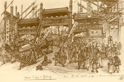 Gates in Peking, China by Christian Wilhelm Allers