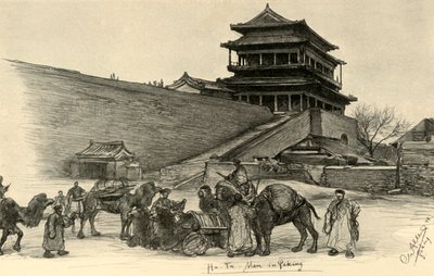 Hatamen Gate, Peking, China by Christian Wilhelm Allers